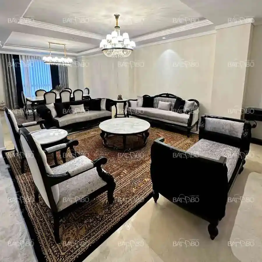 سرویس مبلمان مایا مشکی سفید 1 سرویس مبلمان مایا مشکی سفید