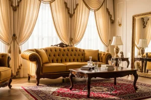 مبل کلاسیک طلایی یا نقره‌ای؟ راهنمای انتخاب برای دکوراسیون لوکس