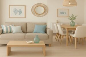 چیدمان سالن پذیرایی ۴۰ متری با مبل و ناهار خوری