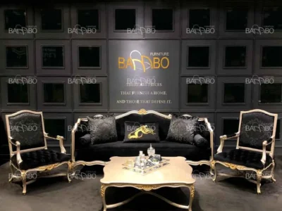 مبل پرنیان مشکی 2 ست مبلمان کلاسیک