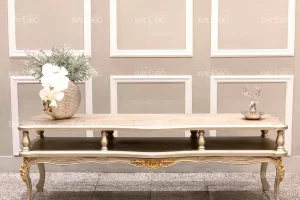 مبل پرنیان مشکی طلایی 1 ست چوبی مدرن