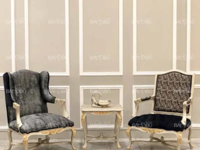 مبل پرنیان مشکی طلایی 3 تکنفره مدرن