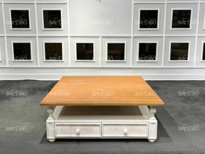 Square wooden sofa front