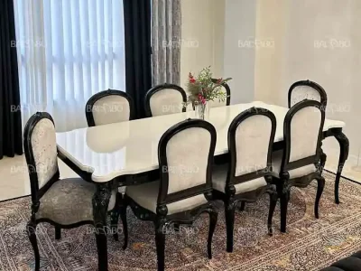 میز ناهارخوری مایا مشکی سفید